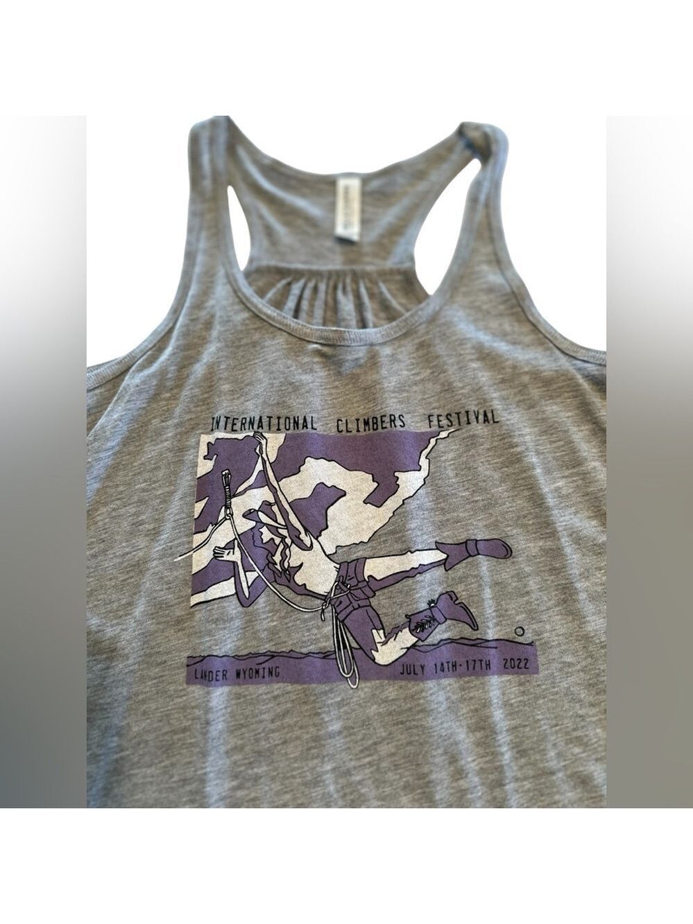 Bella Canvas Tank Top Womens M International Climbers Festival LanderWY Gray